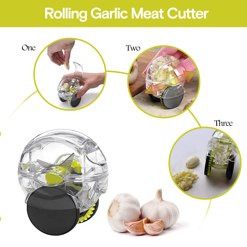 Garlic Mincer, Rolling Garlic Chopper, Garlic Roller, Garlic Peeler, Garlic Crusher, Chef Kitchen Tools, Easy to Clean,
