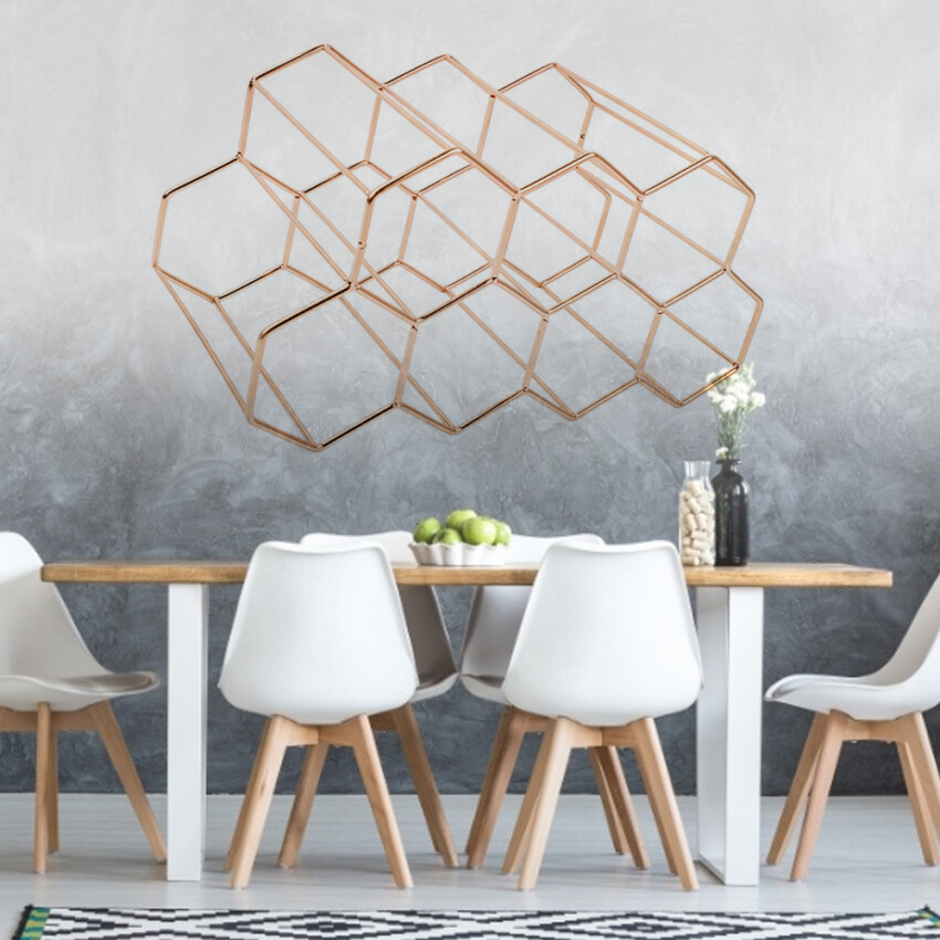 Modern Metal Honeycomb Wine Rack Wine Bottle Storage Beehive Tabletop Wine Rack