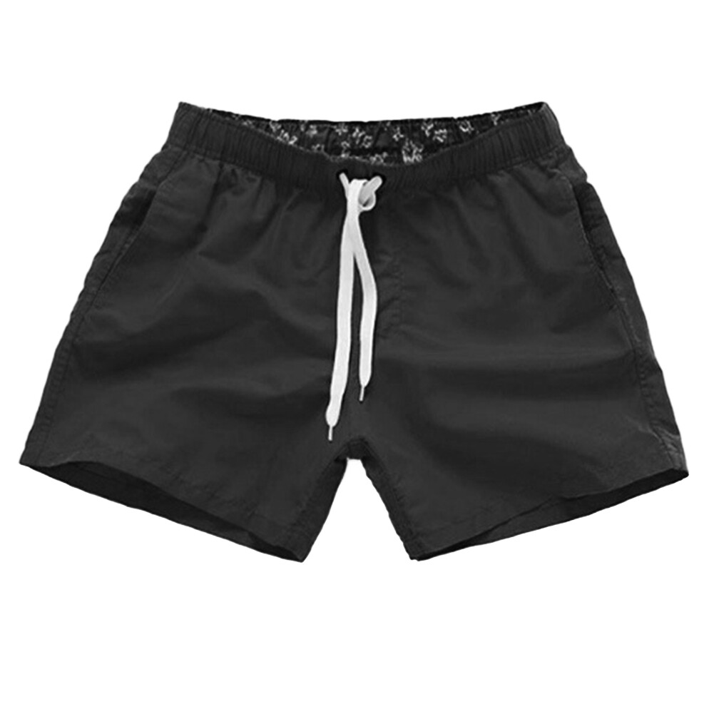 qizhangwei® Casual Solid Color Summer Beach Shorts Pants Men Drawstring Swimming Trunks