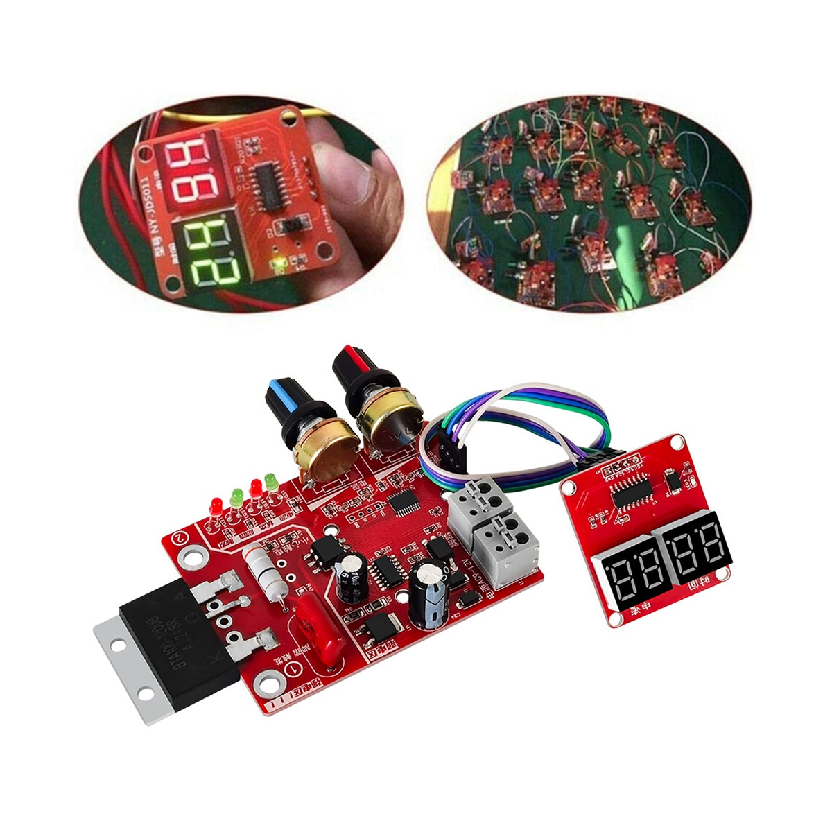 NY-D01 Spot Welding Machine Control Board DIY Control Board Regulating Time and Current Digital Display DIY Control Board (40A)