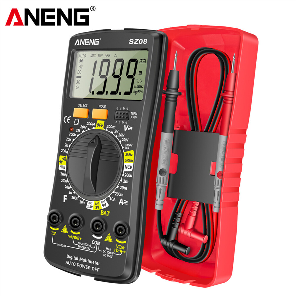 ANENG SZ08 LCD Diode NCV Tester Meter 2000 Counts Split Digital Multimeter