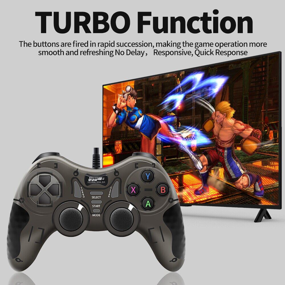 Narsta Tay cầm chơi game có dây với 360 ° 3D phím điều khiển cho Android HDTV box/Bảng điều khiển trò chơi/hơi nước/máy tính xách tay Tay cầm chơi game với rung & TURBO chức năng