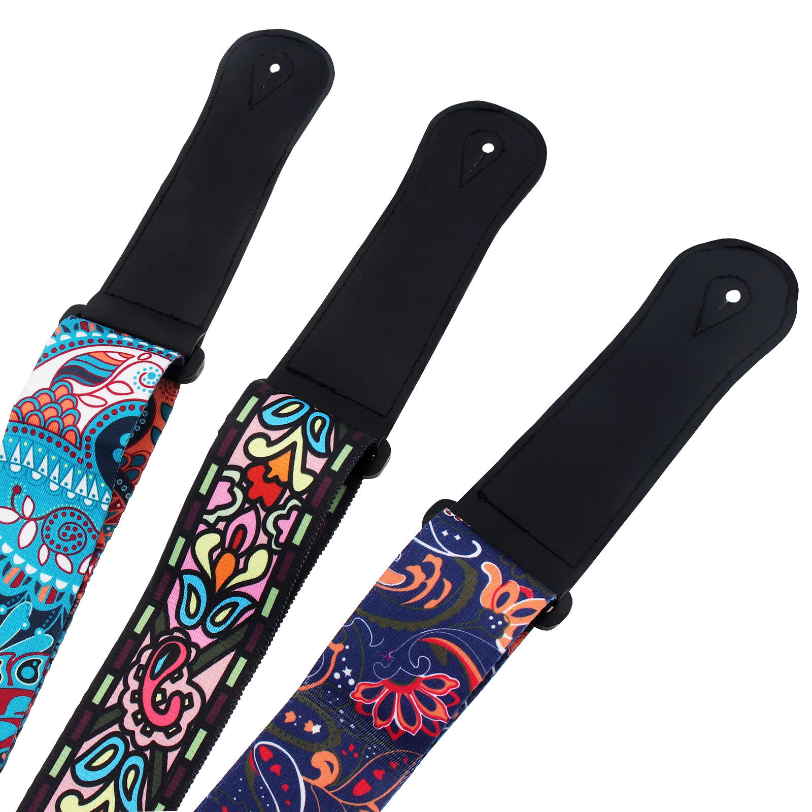 Dây Đeo Guitar Có Thể Điều Chỉnh In Ấn Phong Cách Dân Tộc Hoa Văn Bông Hoa 3 Màu Sắc Tùy Chọn Cho Âm Bass Điện Cho Nhạc Acoustic Guitar