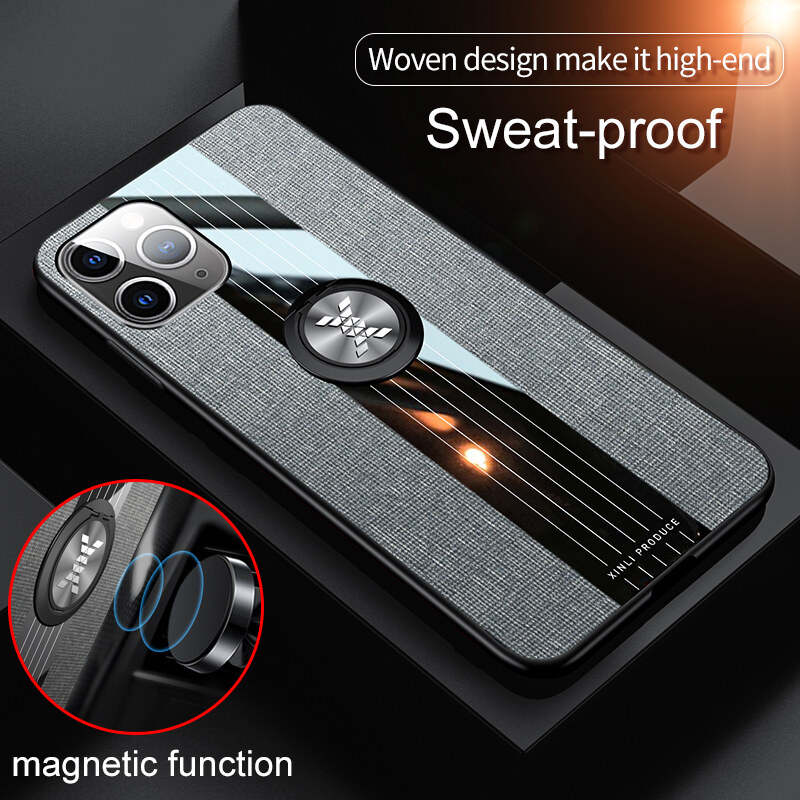 XICCI for IPhone 11/iPhone 11 Pro/iPhone 11 Pro Max Case Matte Cloth Glossy Cover for IPhone 11/iPhone 11 Pro/iPhone 11 Pro Max Shockproof Phone Case with Magnetic Ring Holder