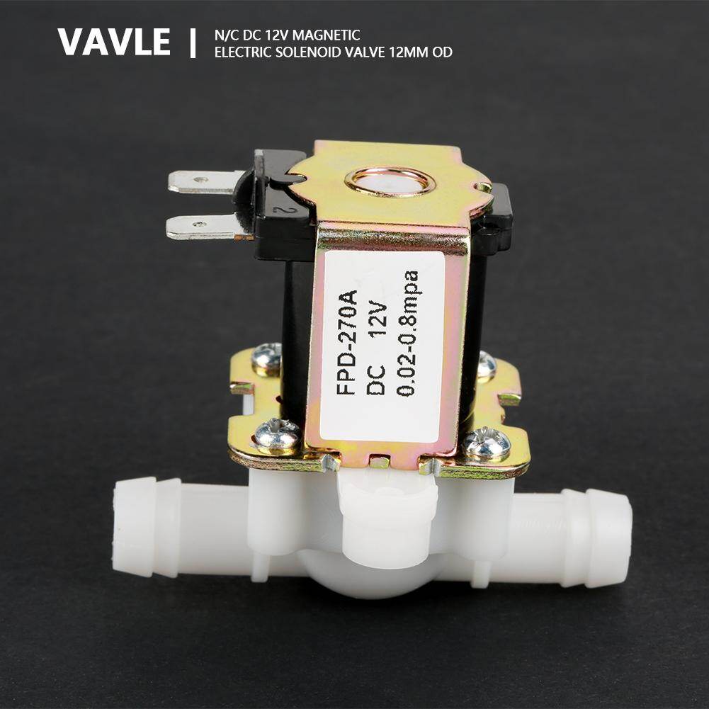 chasoee DC12V OD12mm Plastic Electromagnetic Valve Normally Closed Water Inlet Flow Switch