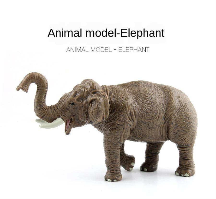Cross-border Simulation Wild Animal Elephant Model Children's Solid Science And Education Ornaments Static Asian Elephant Plastic Toys