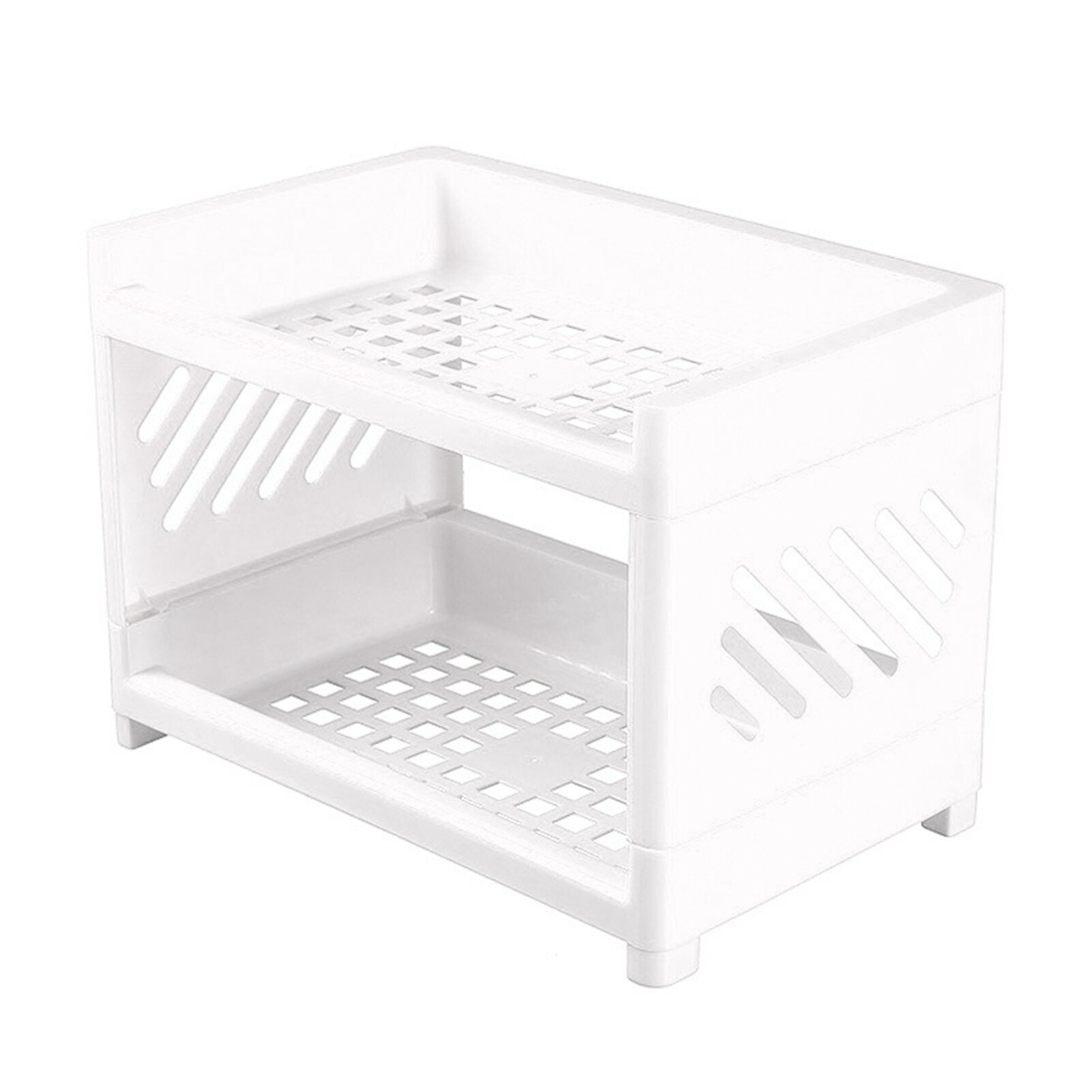 Laca Storage Shelf Double Tiers Multi-Function Plastic Cosmetic Sundries Organizer for Home