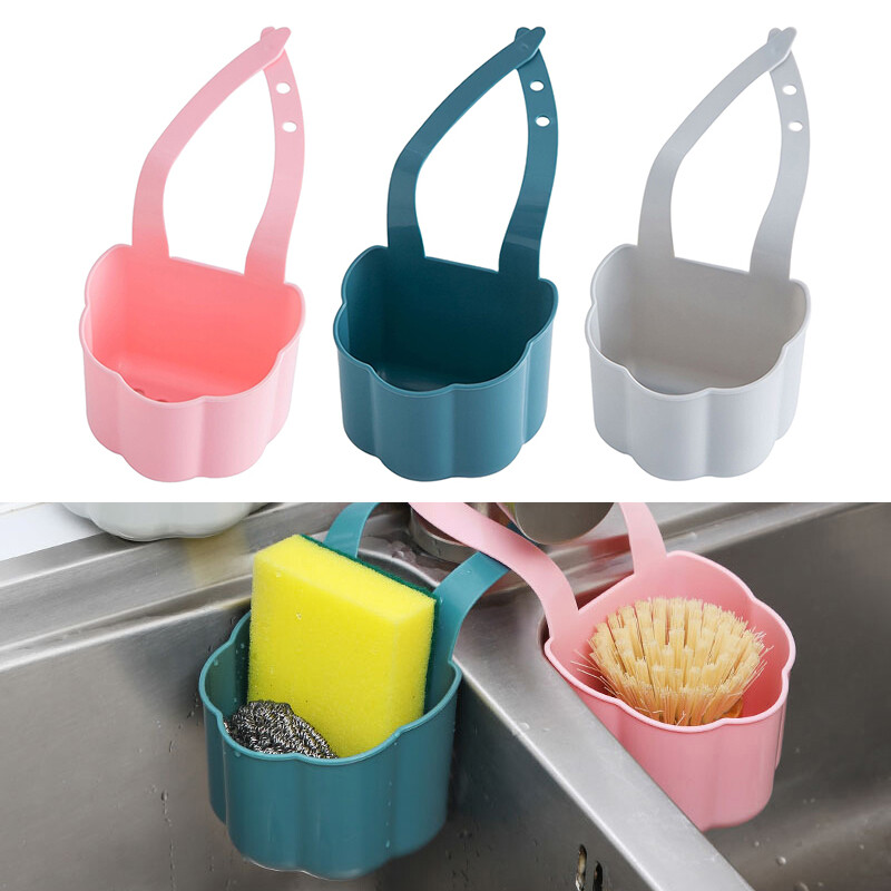 1 Pack Kitchen Sink Drain Rack Soap Sponge Holder Adjustable Faucet Storage Hanging Basket Kitchen Accessories