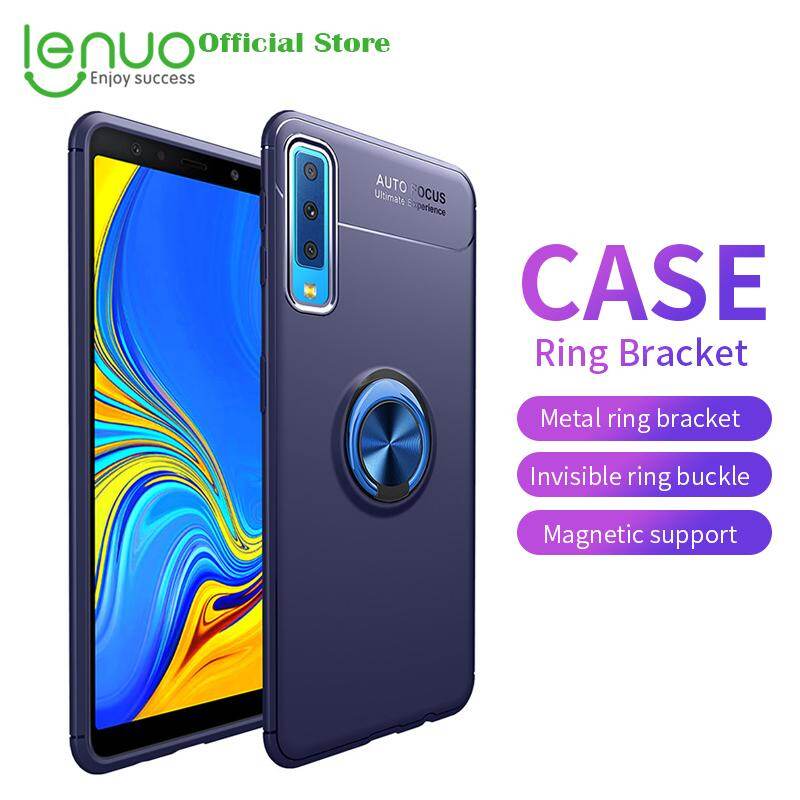 Lenuo Ring Stand Case for Samsung Galaxy A7 2018 Finger Ring Holder Casing Mix Color Bracket All-in-one Back Cover Cases for Samsung A7 2018
