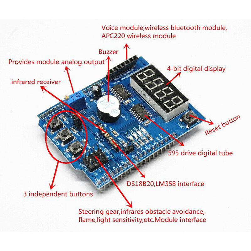 Đa Chức Năng bảng mở rộng Kit Dựa Học Tập Cho Arduino UNO R3 Lenardo Mega 2560 Lá Chắn