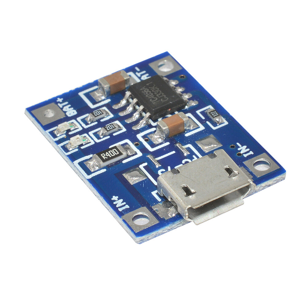 10pcs 5v 1a tp4056 micro usb charger 18650 interface lithium battery charging board diy charger module