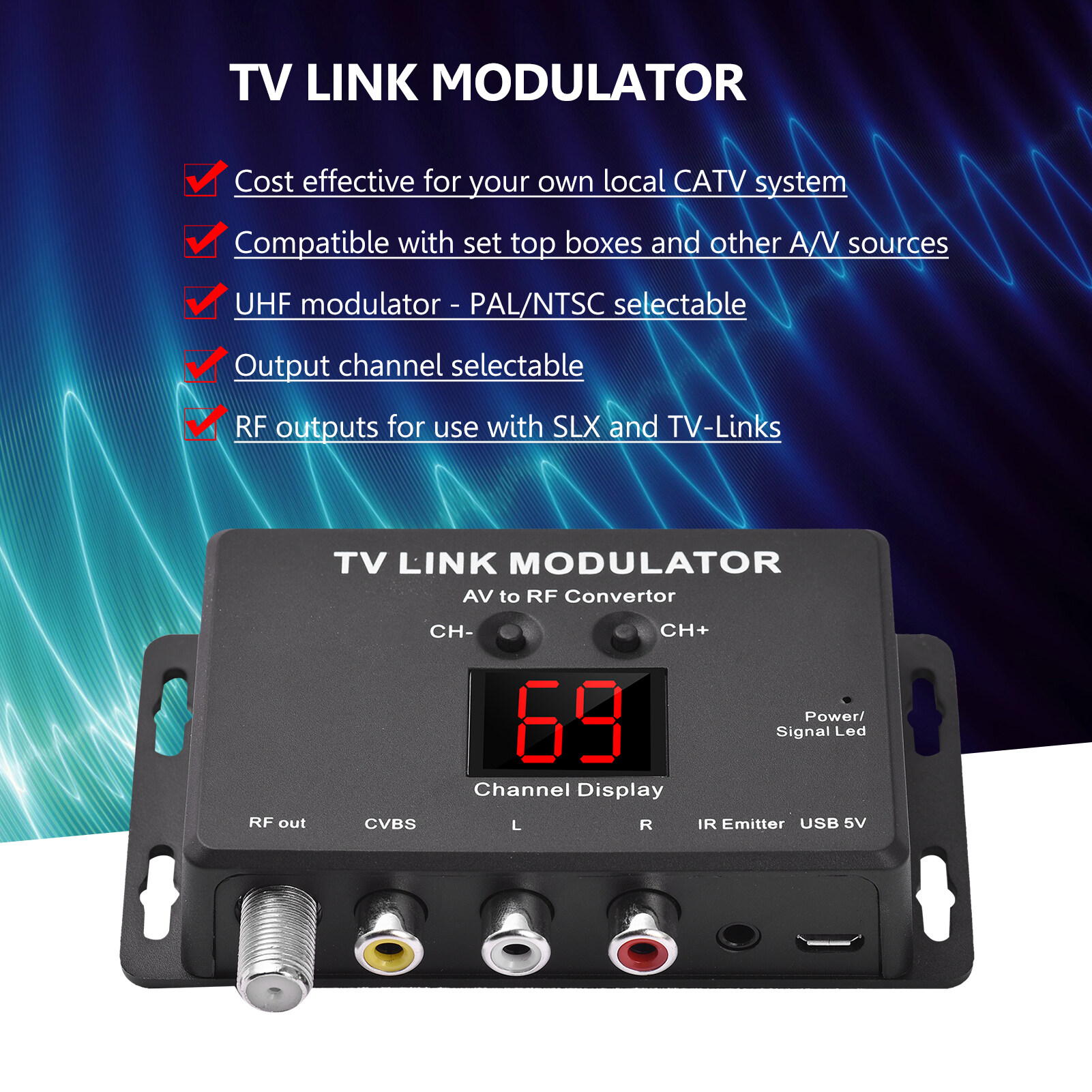 nishoreTM80 TV LINK Modulator AV to RF Converter Lazada PH