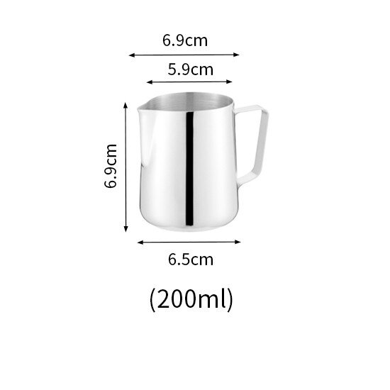KONCO Stainless Steel Milk Cup Frothing Pitcher Milk Boiler Cup Jug Creamer Accessories Suitable for Barista, Espresso Machines