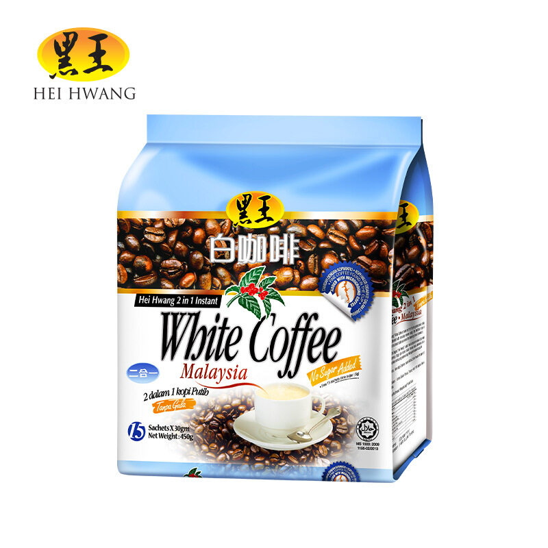 Hei Hwang 2 in 1 Instant White Coffee (No Sugar) 30g x 15s 黑王2合1白咖啡 (无糖 ...