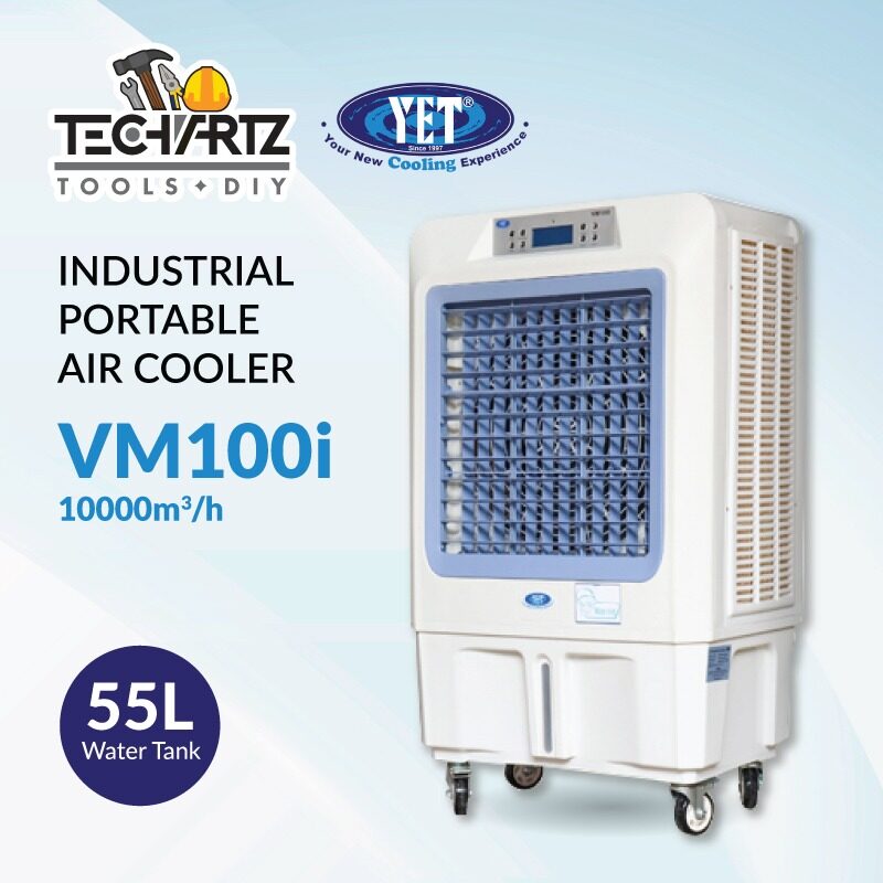 YET 55L Industrial Heavyduty Big Air Cooler 10000m3/h Powerful air flow VM100i Lazada