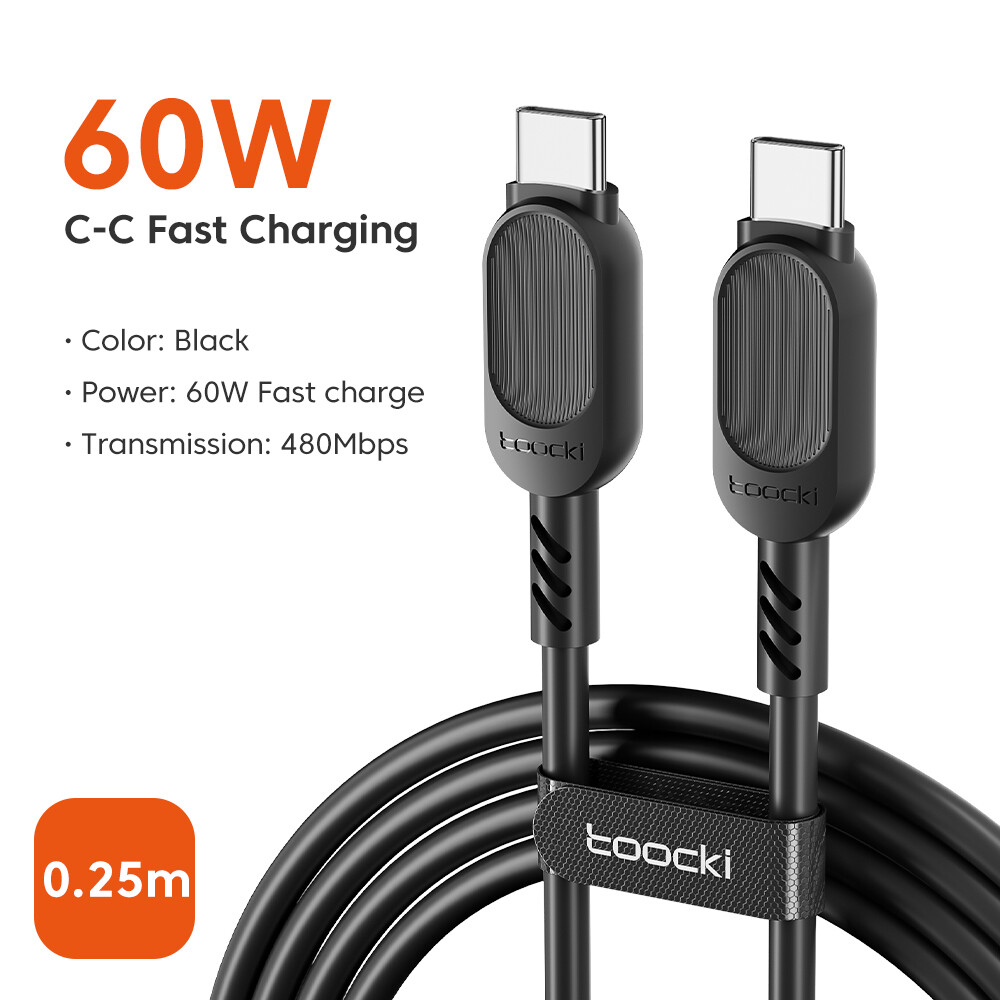 Toocki 60w/100w usb c to type c cable fast charging cable for huawei / xiaomi / redmi quick charge cord