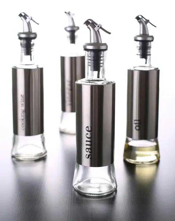 Olive Oil Vinegar And Sauce Dispenser Bottle With Funnel 11oz
