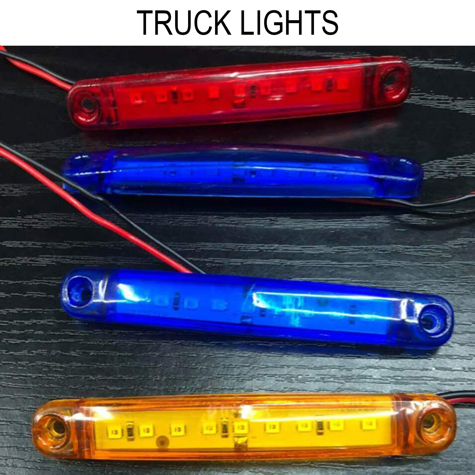 10Pcs DC 24V 8 LED Universal Truck Trailer Side Marker Strobe Light Signal Lamp