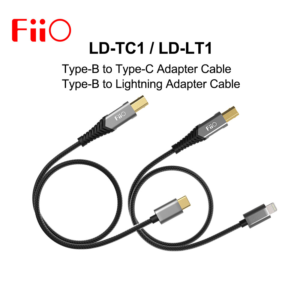Fiio ld-tc1/ld-lt1 usb type-b to type-c/lightning adapter audio cable about 50cm for k9 pro/k5 pro