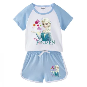 1-8 Years Frozen Baby Girls Set Kids Sport Clothes Sets Cartoon Print  Casual Children Clothing Homewear Sports Suits | Lazada PH