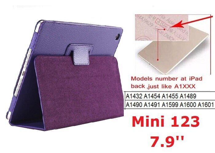For iPad mini 2 mini 3 Case ，Magnetic Ultra Slim-fit Luxury PU Leather Case with Folding Stand Anti-Scratch Protection Smart Cover Feature for A1432 A1455 A1490 for iPad mini 123 7.9 inch