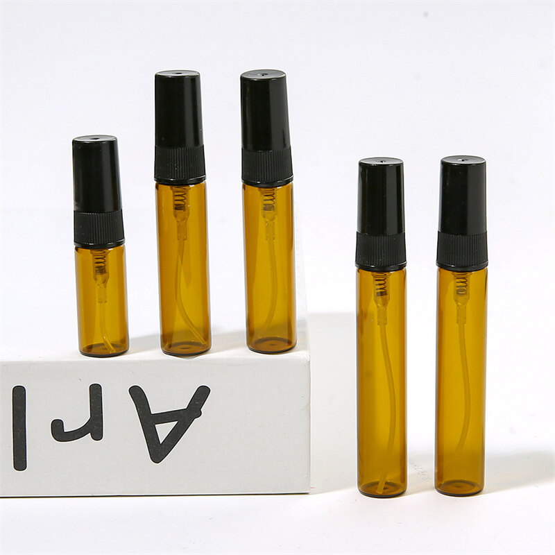 2ml/3ml/5ml/10ml Spray Bottles Glass Vials Thin Sample Empty Amber Glass Bottle Perfume