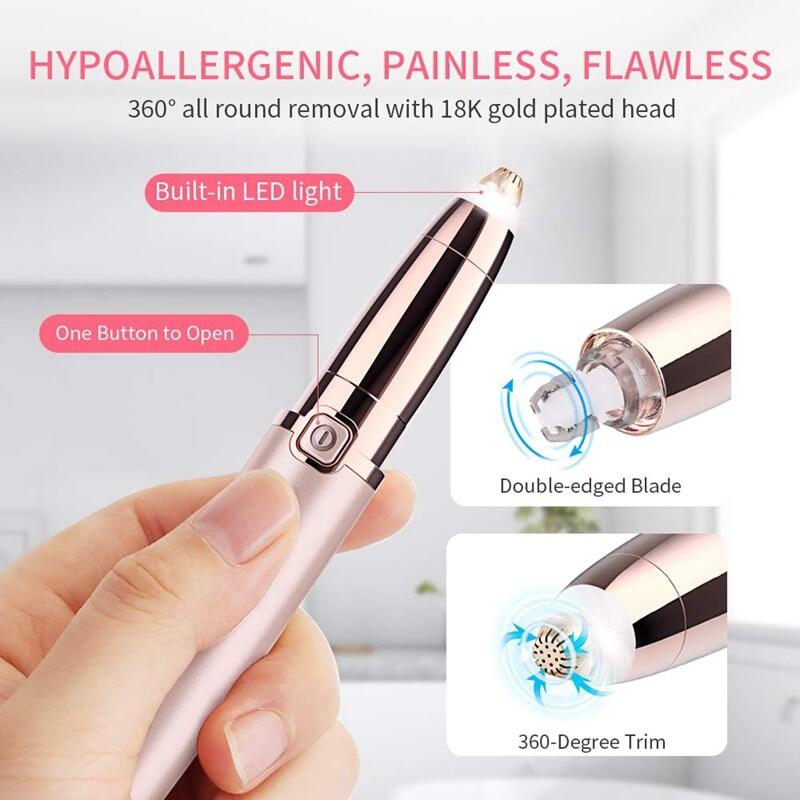 ZZOOI Rechargeable Electric Eyebrow Trimmer Makeup Painless Eye Brow ...