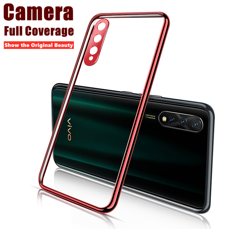 【Camera Full Coverage】For Vivo S1 1907 Upgrade 6D Electroplating Slim Soft Clear Silicon Protective Jelly Case Liquid Crystal Anti-fading Back Cover Skin
