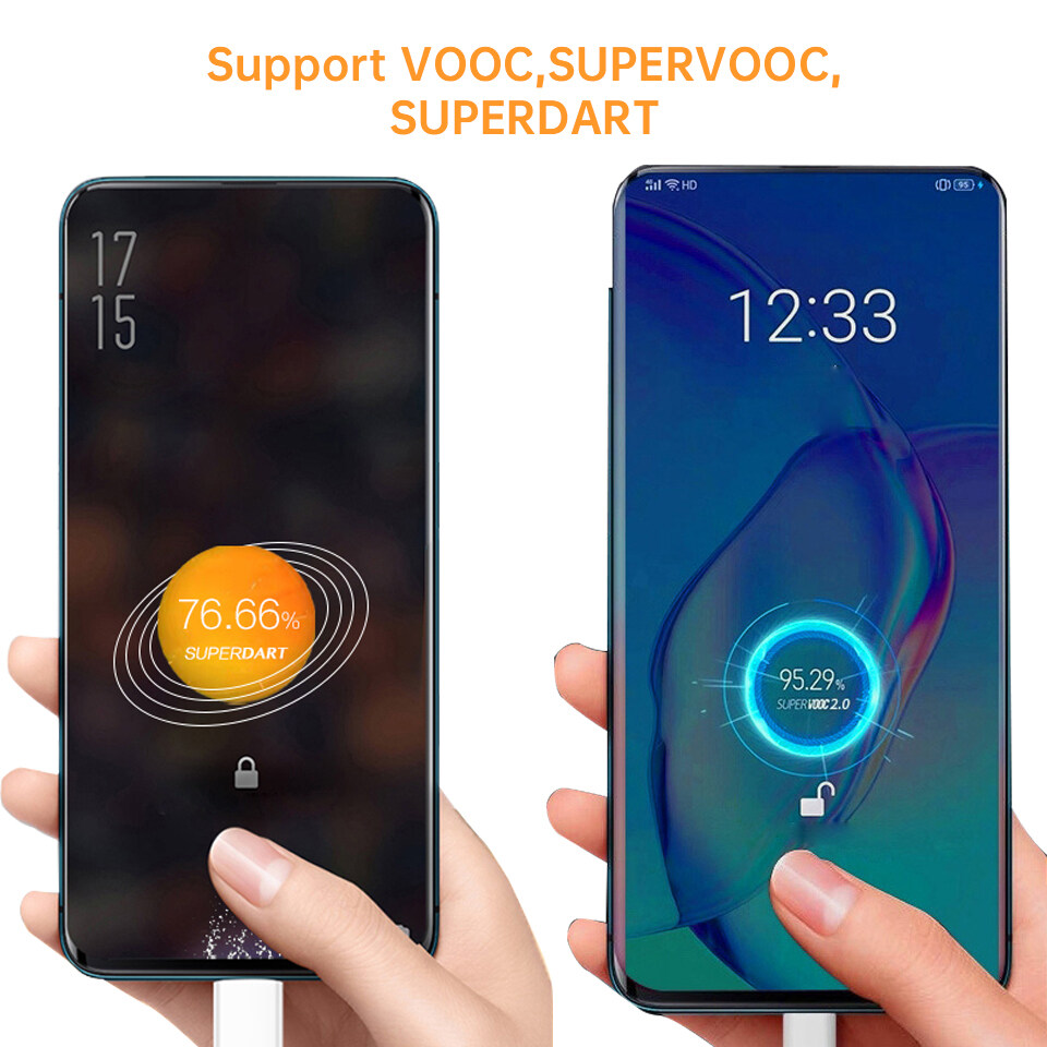 Cáp USB C Siêu VOOC 65W Cáp Type-C Sạc Nhanh 6,5A Cho OPPO Find X2 Pro Reno 3 Ace X20 X50 Realme OnePlus 8 Pro 7T 7 QC3.0 Xiaomi Mi10 9