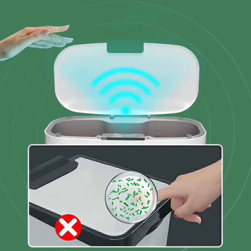 12L Intelligent Trash Can Smart Sensor Dustbin Electric Automatic Garbage Can USB Waterproof Garbage Can Home Induction Dustbin