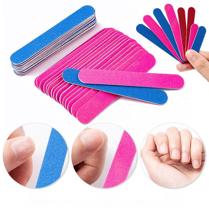 5pcs Mini Double Sided Nail File Manicure Pedicure Equipment Accessories Disposable Nail Buffer Strips
