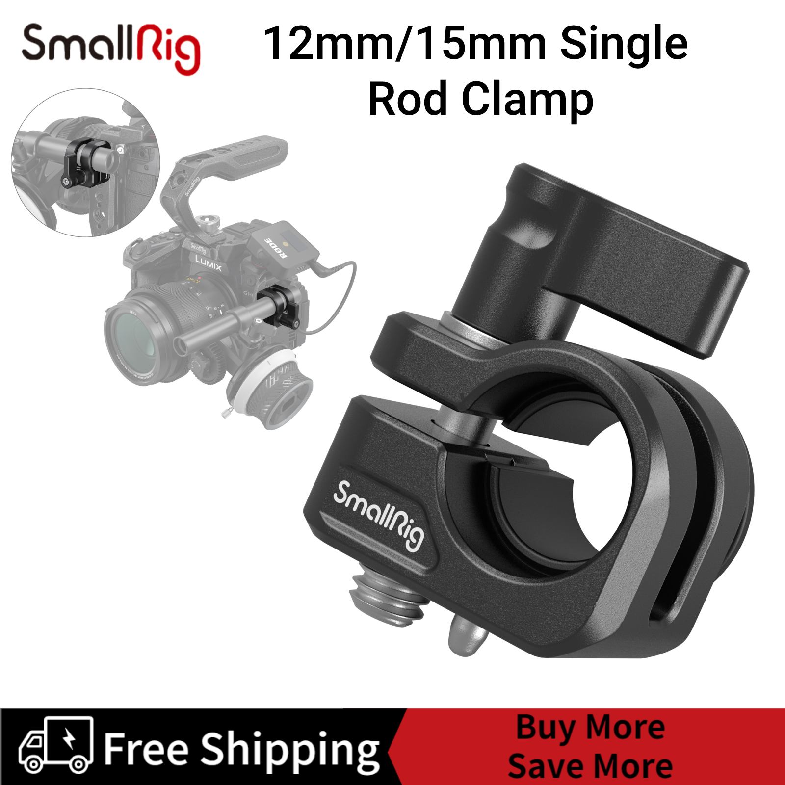 Smallrig 12mm/15mm single rod clamp 3598