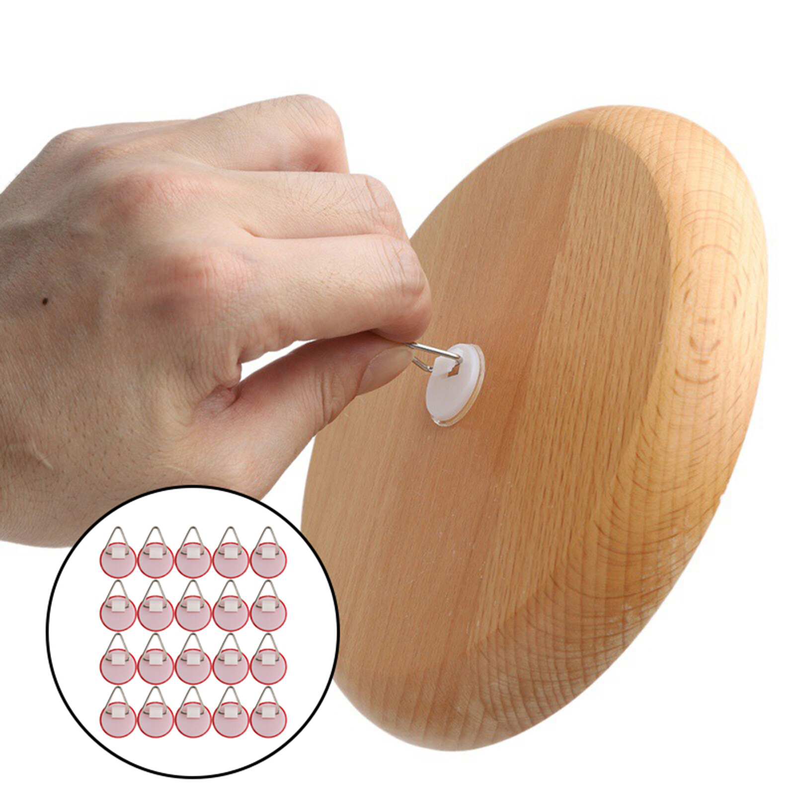 Baoblaze 20 Pc Portable Wall Plate Holder Invisible Adhesive Hanger Set Dish Hooks