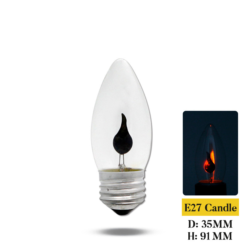 Edison Led Candle Light Bulb E14 E27 LED Flame Effect Bulb 3W AC220V Home for Decor Lighting Ampoule Candle Bulb/Flickering Flame Lamp Simulated Party