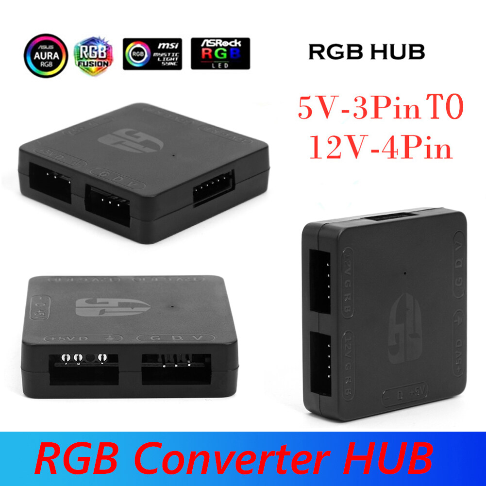 RGB Converter 5V To 12V Transfer Hub 3Pin To 4Pin ARGB พัดลมติดหลอดไฟอะ ...
