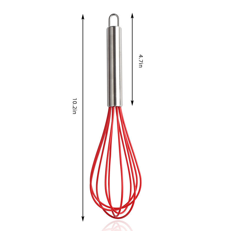 Houseeker Kitchen Mixer Egg Beater Tool Silicone Eggbeater Handle Whisk Baking Gadget