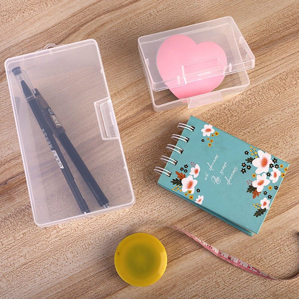 【YOY】Transparent Memo Mini Storage Box Student Plastic Pencil Box Desktop Organize Case