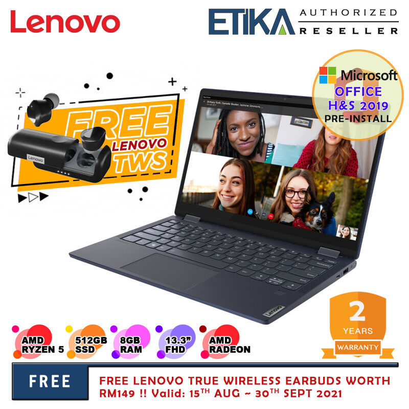 Lenovo Yoga 6 13ALC6 82ND003LMJ 13.3 FHD Touch Screen Laptop (AMD Ryzen 5 5500U/ 8GB/ 512GB SSD/ AMD Radeon Graphics/ W10+H&S) Malaysia