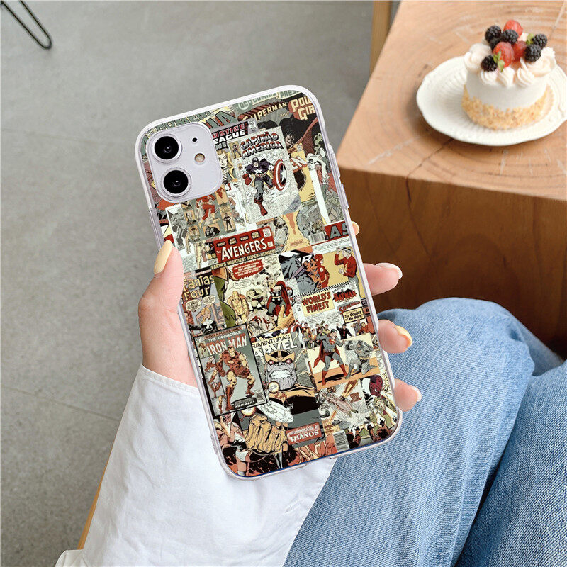Treding Desing NASA Space Super Hero Pattern Clear Soft Case iPhone 13 12 11 PRO MAX 6 6S 6Plus 6SPlus 7 7Plus 8 8Plus X XS XR XSmax SE 2020 Phone Cover Casing