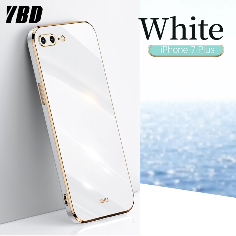YBD Plating phone Case For Apple iPhone 7 Plus 8 Plus 6 6S Plus SE 2020 casing,Precise Camera Protection cases Luxury Straight Edge Cover