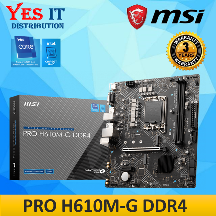 MSI Pro H610M-G DDR4 LGA1700 Intel Micro-ATX Motherboard | Lazada