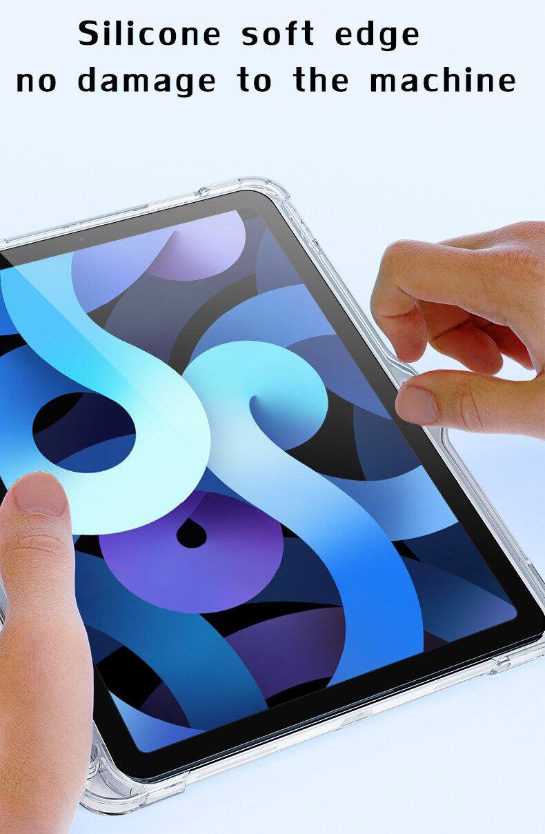 KENKE iPad 保护套三折透明笔槽，智能iPad case