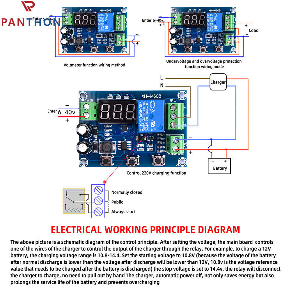 PANTHON XH-M608 Battery Charging and Discharging Module Undervoltage Overvoltage Protection Timing Charging and Discharging Module