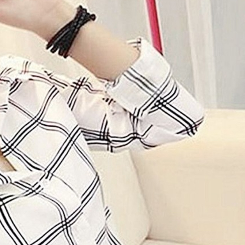 Áo Sơ Mi Kẻ Sọc In Họa Tiết Xuân Hè Mới Cho Nữ Trang Phục Học Sinh Dài Tay Cho Nữ Áo Sơ Mi Nữ Ôm Sát Người Hâm Mộ Hàn Quốc