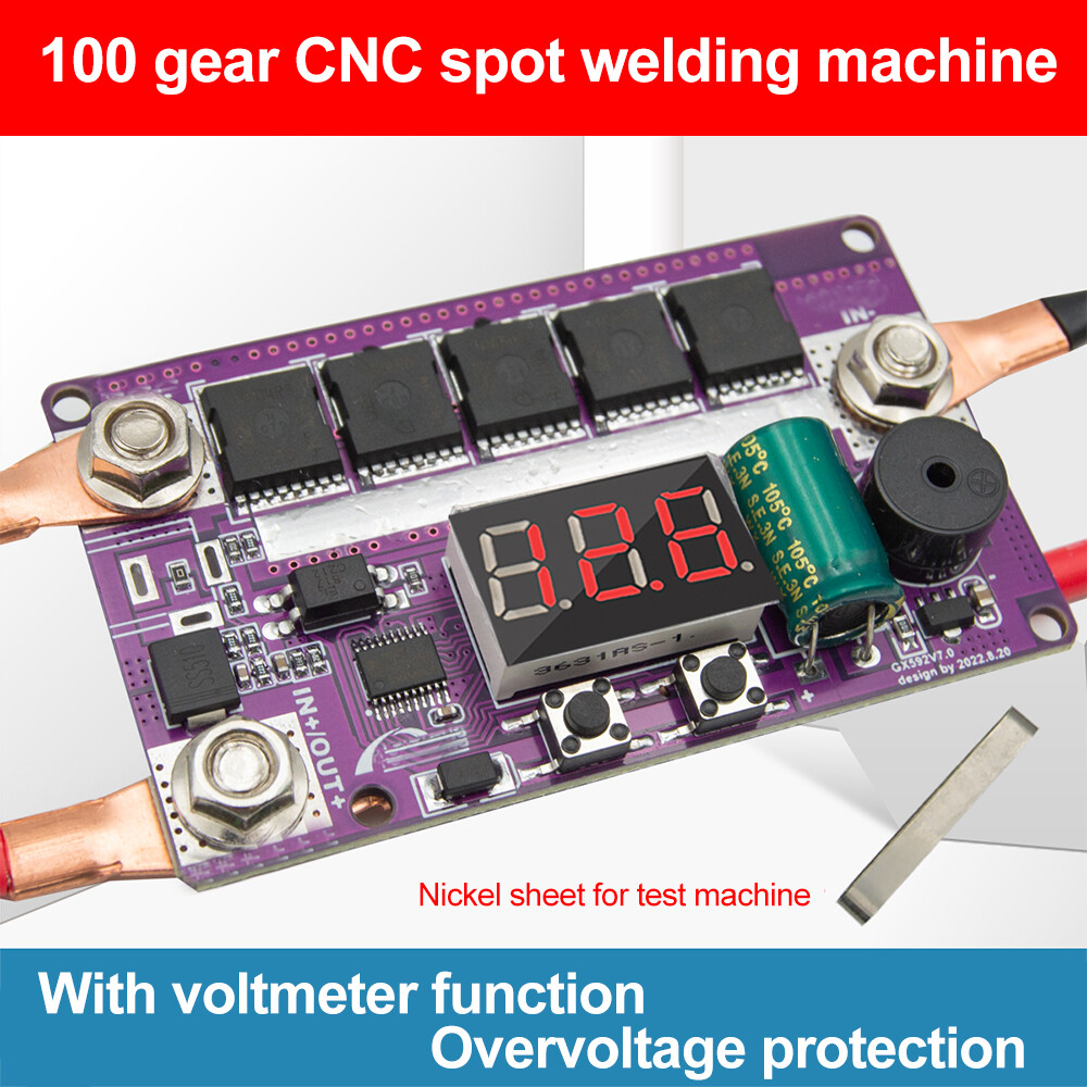 KKmol DC 12V Digital Display 100-speed CNC Spot Welding Machine Handheld Small Portable 18650 Lithium Battery Spot Welding Machine DIY Kit Touch Welding Machine Control Board