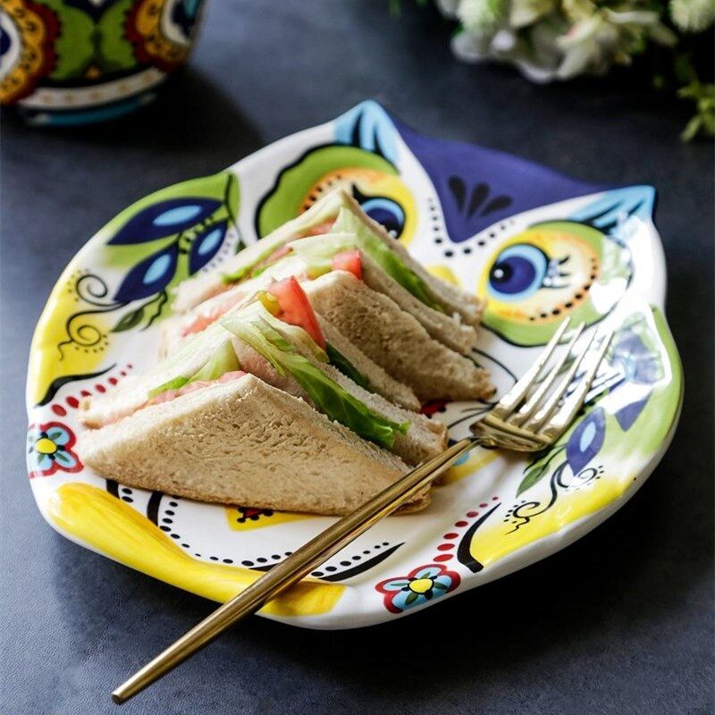 Omk cú mỹ theo kiểu đĩa ăn salad gốm đĩa cơm tối món tráng miệng