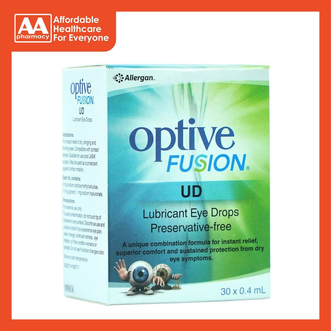 Optive Fusion Ud Lubricant Eye Drops 0 4ml X 30 S Lazada