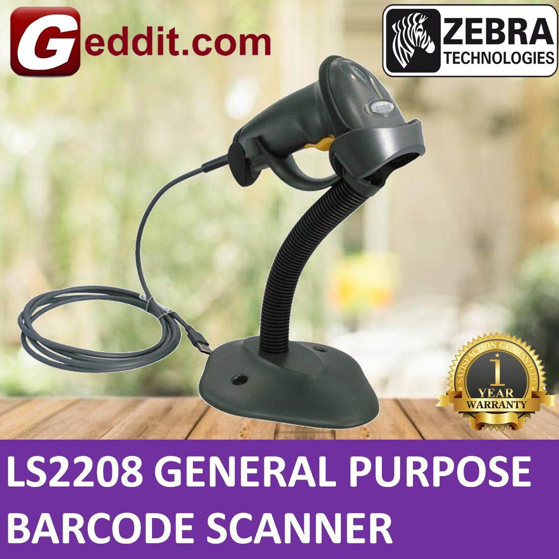 Zebra Symbol Motorola LS2208 Laser Barcode USB Scanner with Stand (Black,  LS-2208) Lazada