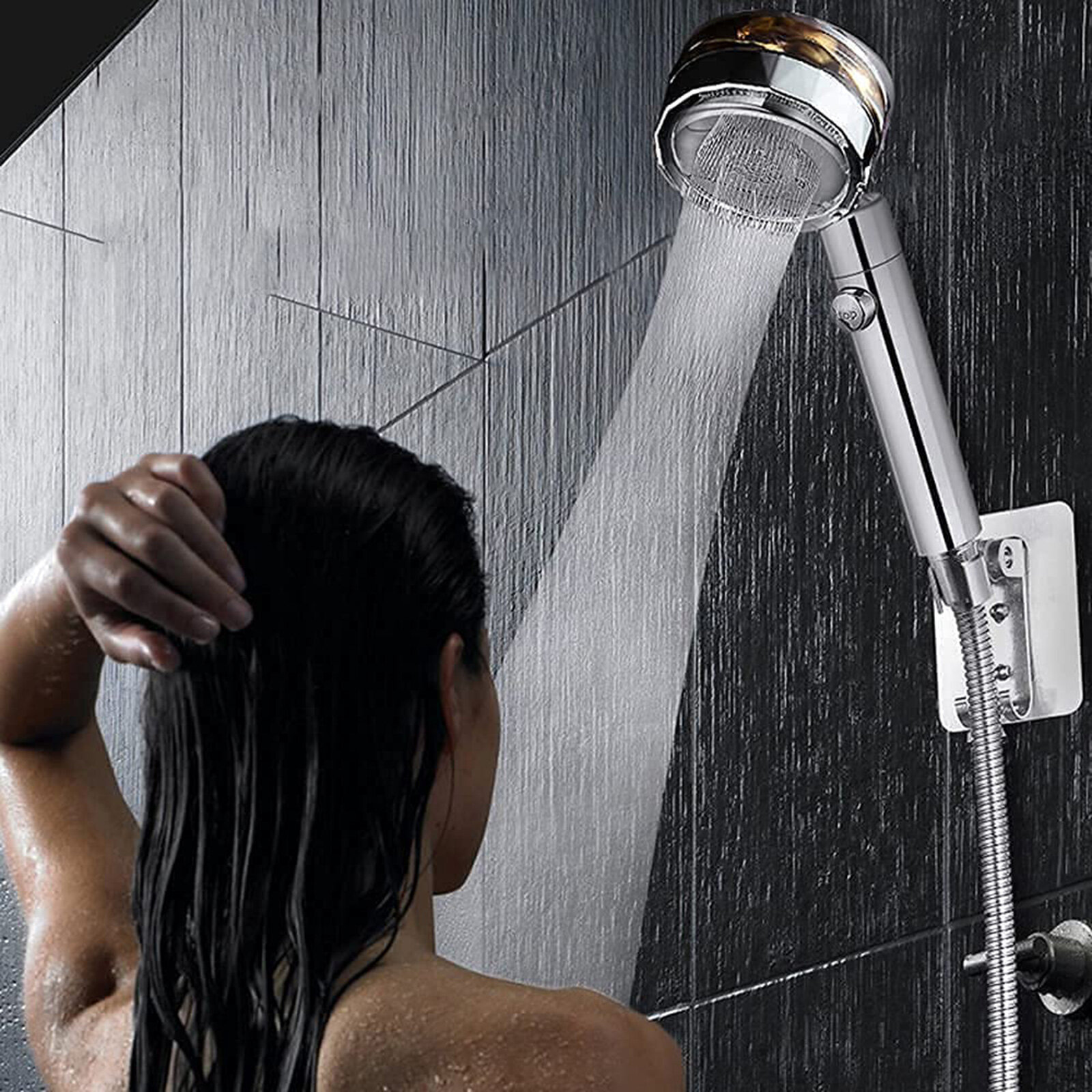 Multi-color Propeller Handheld Shower Head Nozzle High Pressure Adjustment