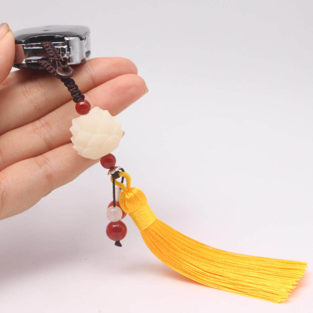 High Quality Products Móc Khóa Xe Hơi Tua Rua Gốc Bồ Đề Tự Nhiên Phụ Kiện Treo Túi Nam Nữ Sáng Tạo Phật